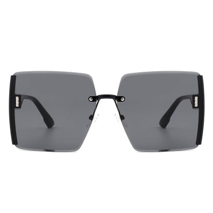 Phoenixy - Square Oversize Half Frame Fashion Women Sunglasses