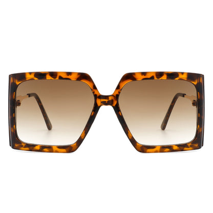 Yellowra - Women Oversize Retro Square Large Fashion Sunglasses