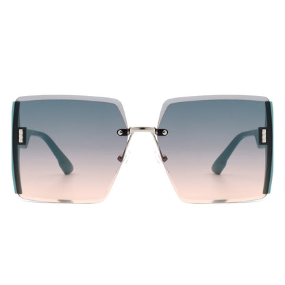 Phoenixy - Square Oversize Half Frame Fashion Women Sunglasses