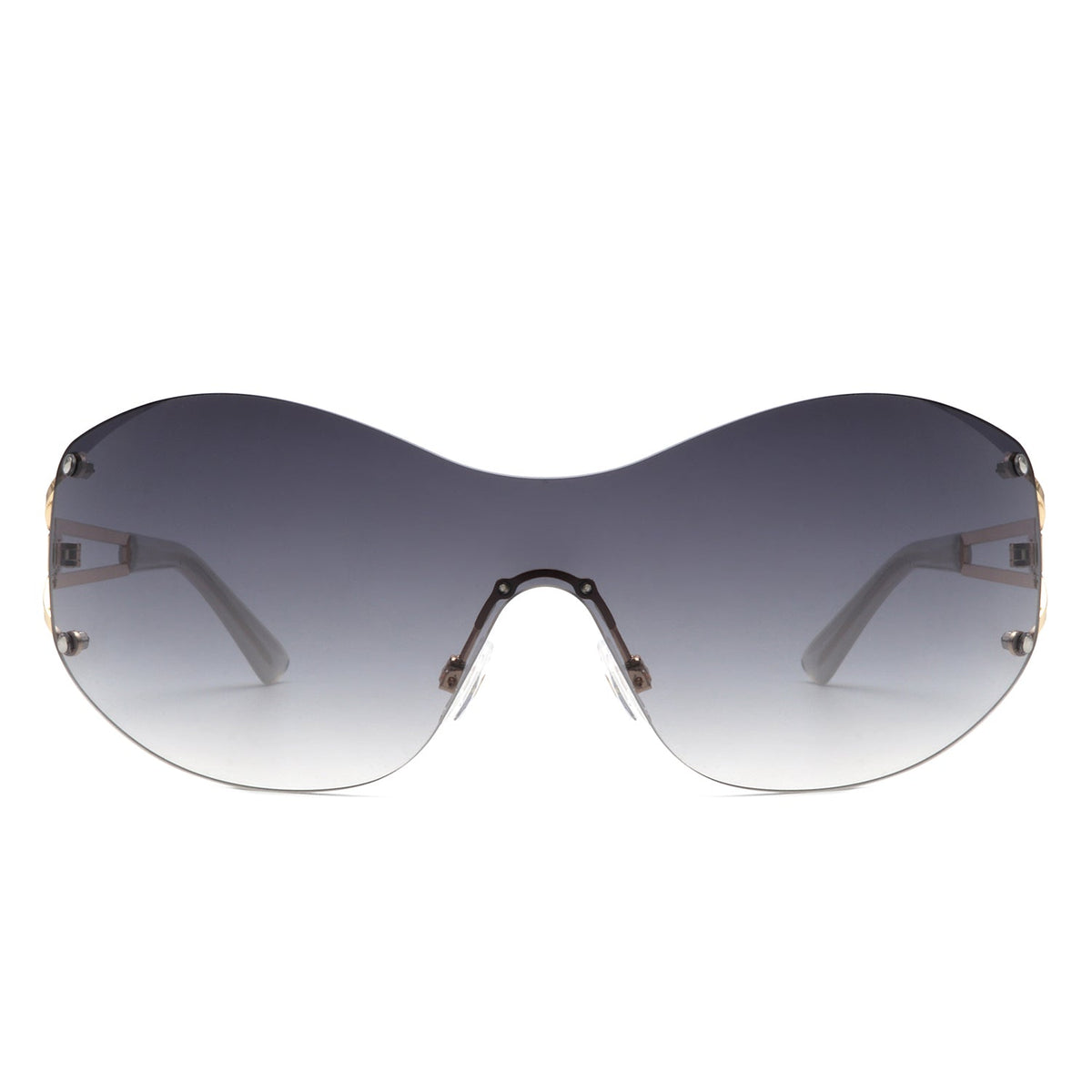 Evandora - Women Rimless Oversize Sleek Oval Fashion Sunglasses