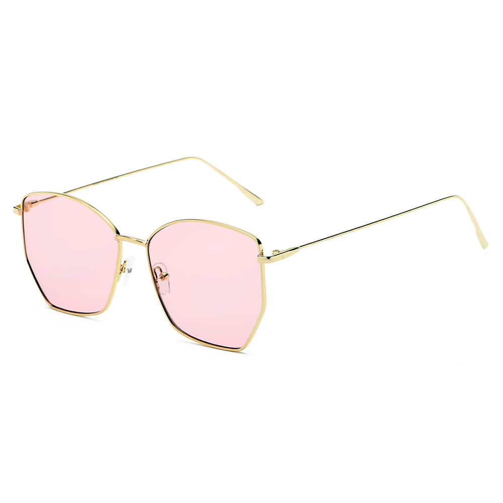 Cardiff - Women Oversize Geometric Metal Fashion Sunglasses
