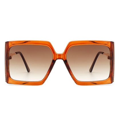 Yellowra - Women Oversize Retro Square Large Fashion Sunglasses