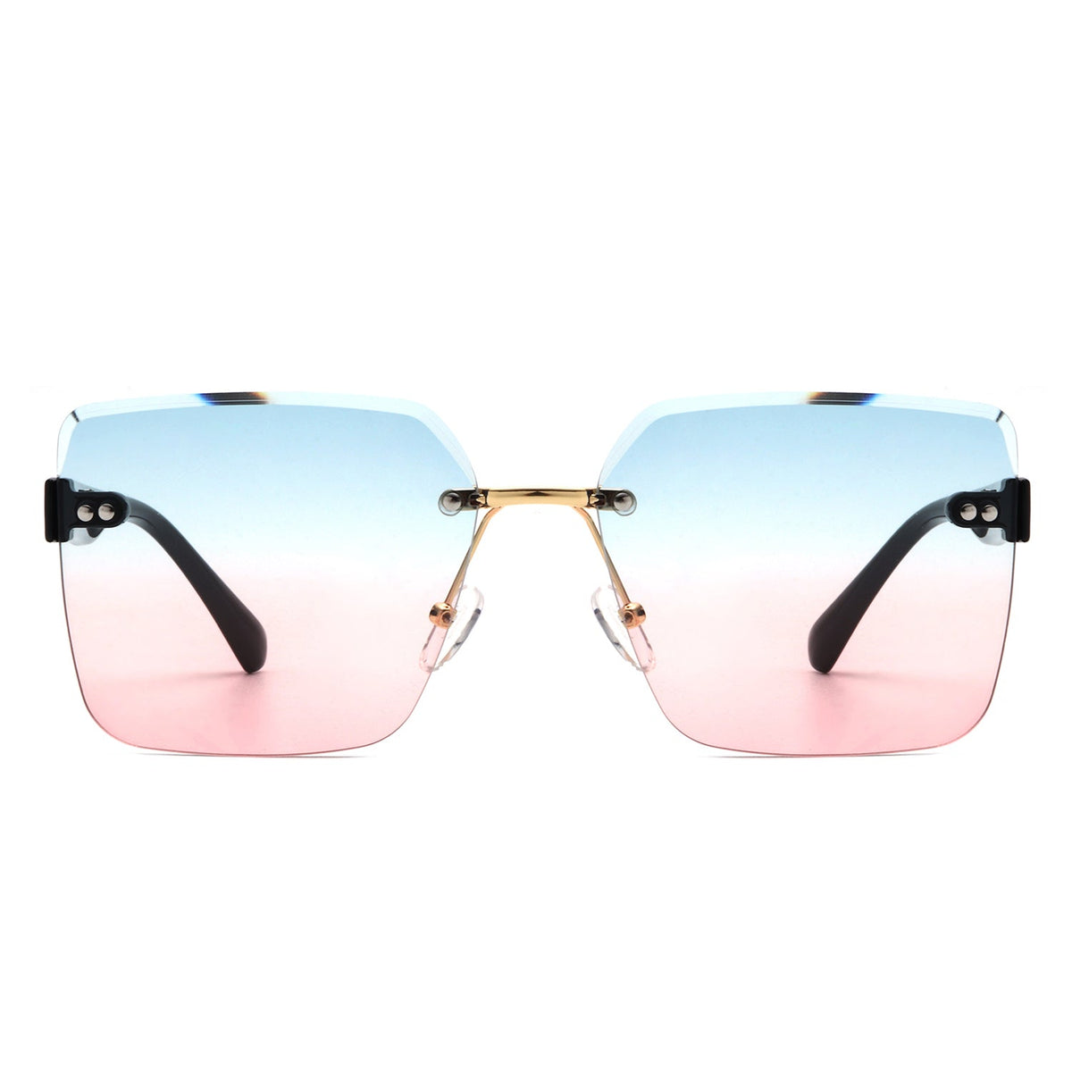 Aspos - Square Rimless Fashion Tinted Women Sunglasses