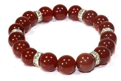 Silver Hestia Carnelian and pave beads bracelet featuring vibrant orange carnelian stones and sparkling bead accents.