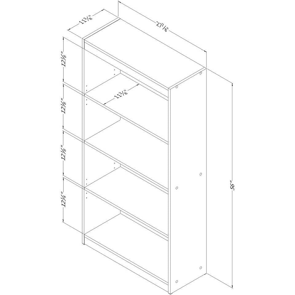 Four Shelf Eco-Friendly Bookcase in Cherry