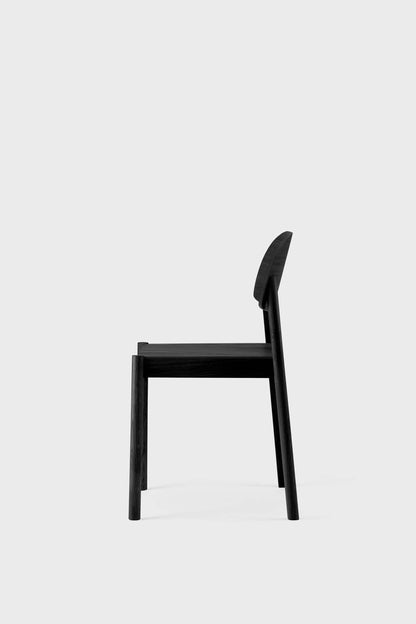 Aquamarine Poppy Citizen dining chair with dark wooden legs and upholstered beige fabric, modern furniture for dining rooms