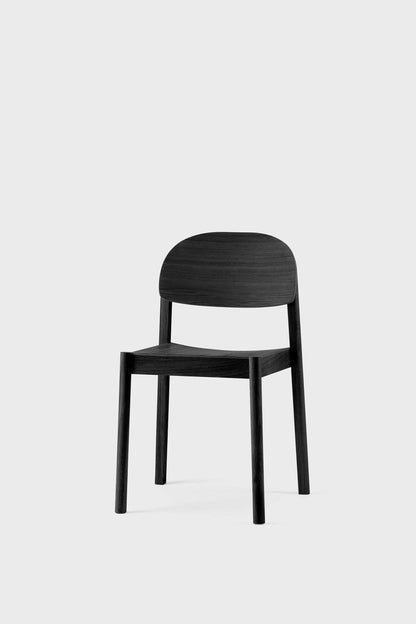 Aquamarine Poppy Citizen dining chair with dark wooden legs and upholstered seat, showcasing elegant furniture design.