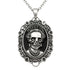 Blue Asteria Skull Queen Cameo Necklace featuring a detailed skull and cameo pendant, elegant jewelry piece.