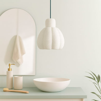 Azure Pontus Celeste Light Pendant Lamp hanging with a sleek modern design and soft ambient lighting.