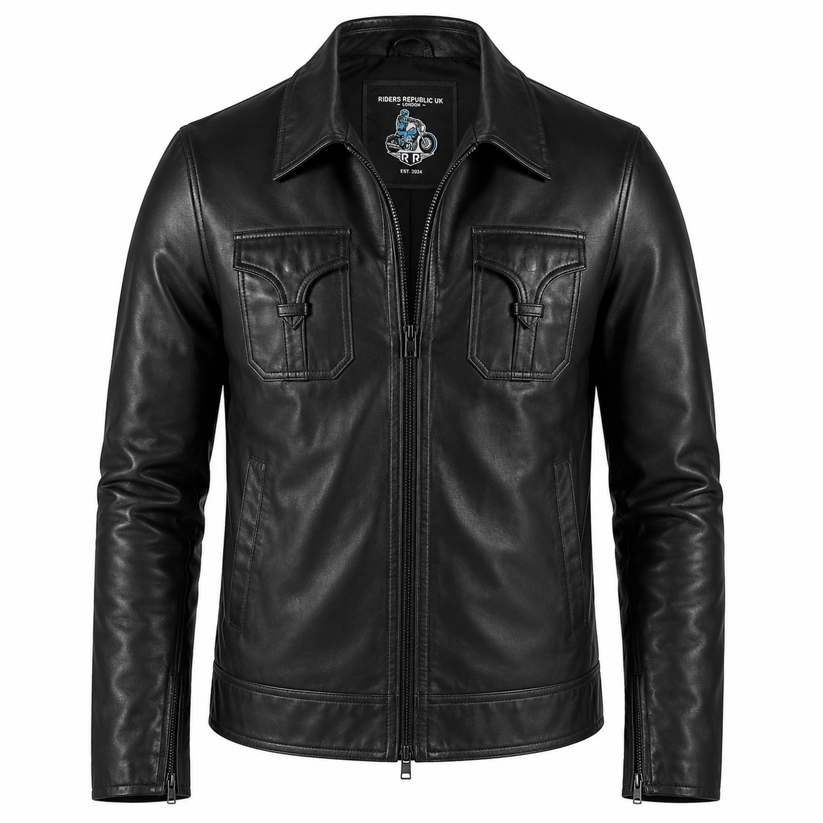 Men’s Drifter Black Leather Fashion Jacket