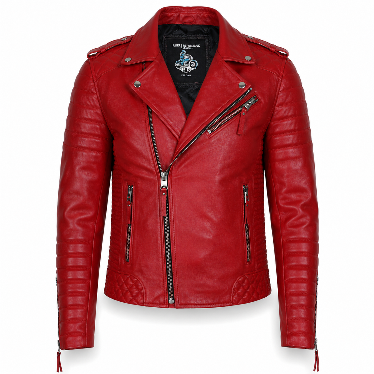 Men’s Supreme Red Biker Fashion Leather Jacket
