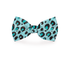 Blue cheetah print dog bow tie by Plum Semele, stylish pet accessory featuring bold cheetah pattern and vibrant blue color.