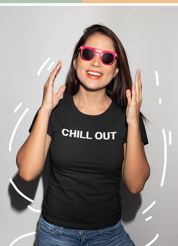 Scorpius Chill Our women’s T-shirt featuring a relaxed fit and casual style, with a graphic design on the front.