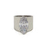 Cyan Ismene Cigar Band CZ ring featuring a clear stone and metallic band, stylish jewelry accessory for elegant occasions.