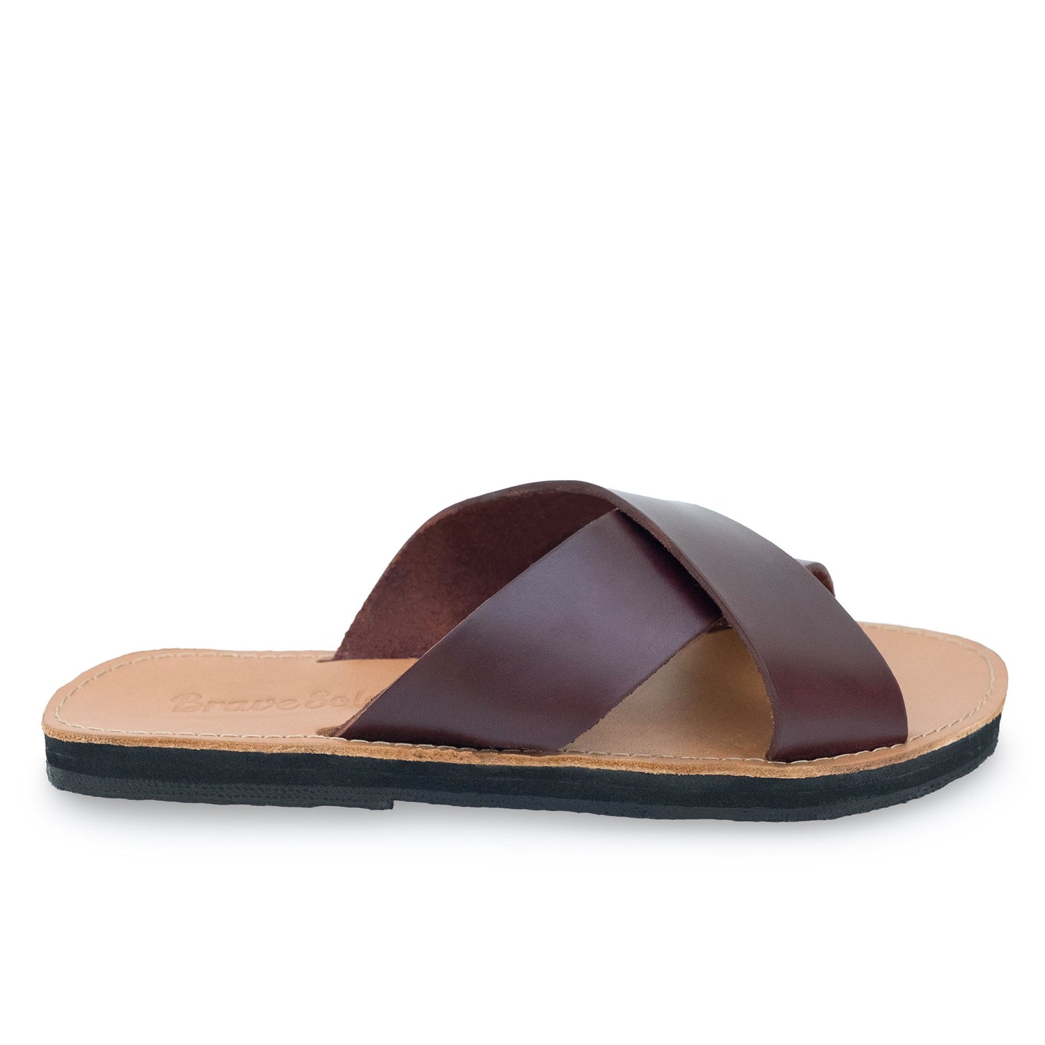 Maroon Perses Constanza footwear side view showing stylish design and rich Merlot color on a sleek shoe.