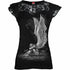 Black Jasper Enslaved Angel lace layered cap sleeve top in black, featuring delicate lace details and a stylish layered design.