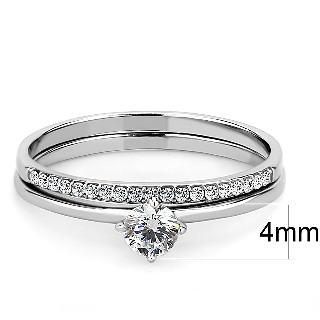 High polished stainless steel ring with AAA grade gemstones by Turquoise Tiger, showcasing a sleek jewelry design.