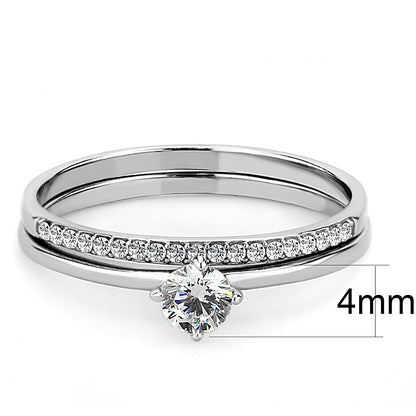High polished stainless steel ring with AAA grade gemstones by Turquoise Tiger, showcasing a sleek jewelry design.