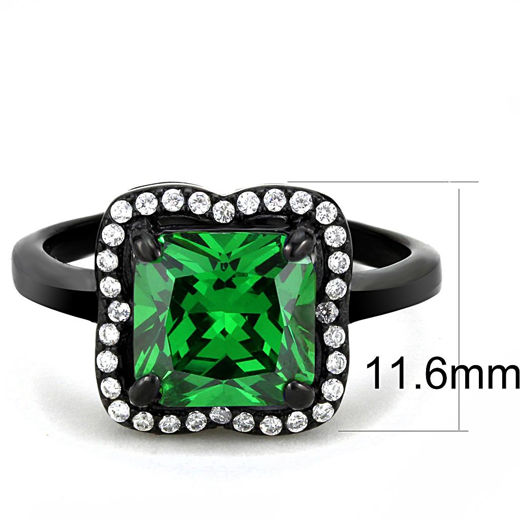 Black ion plating stainless steel ring with AAA grade cubic zirconia from Turquoise Tiger Jewelry &amp; Watches.