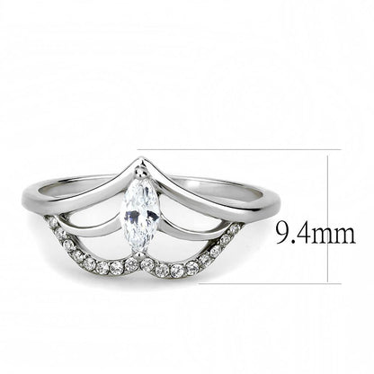 High polished stainless steel ring with AAA grade quality from Turquoise Tiger jewelry collection.