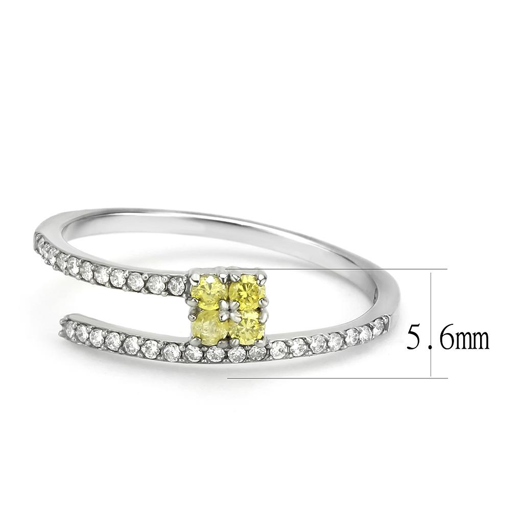 Stainless steel ring with AAA grade CZ topaz stone, no plating, from Turquoise Tiger jewelry collection.