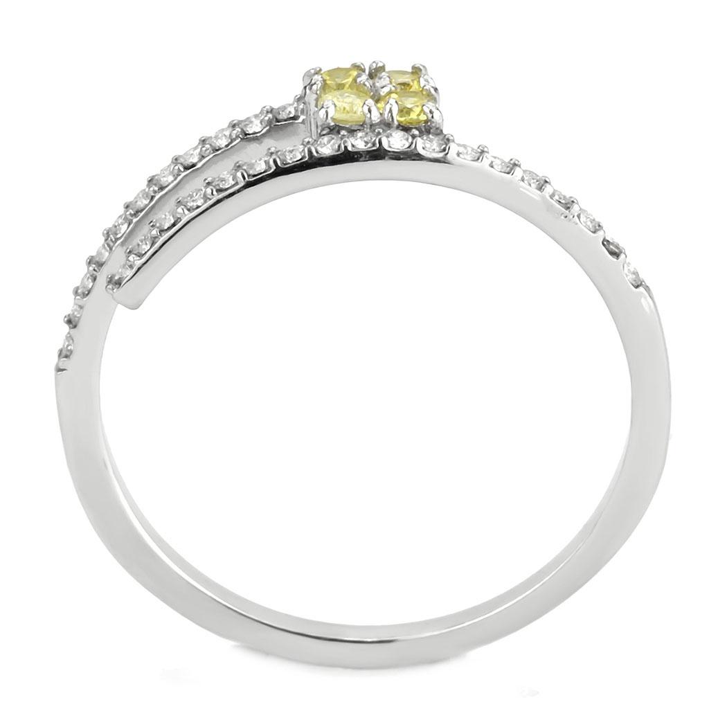 Stainless steel ring with AAA Grade CZ topaz stone from Turquoise Tiger jewelry collection, no plating, elegant and modern design.