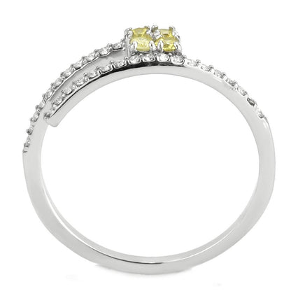 Stainless steel ring with AAA Grade CZ topaz stone from Turquoise Tiger jewelry collection, no plating, elegant and modern design.