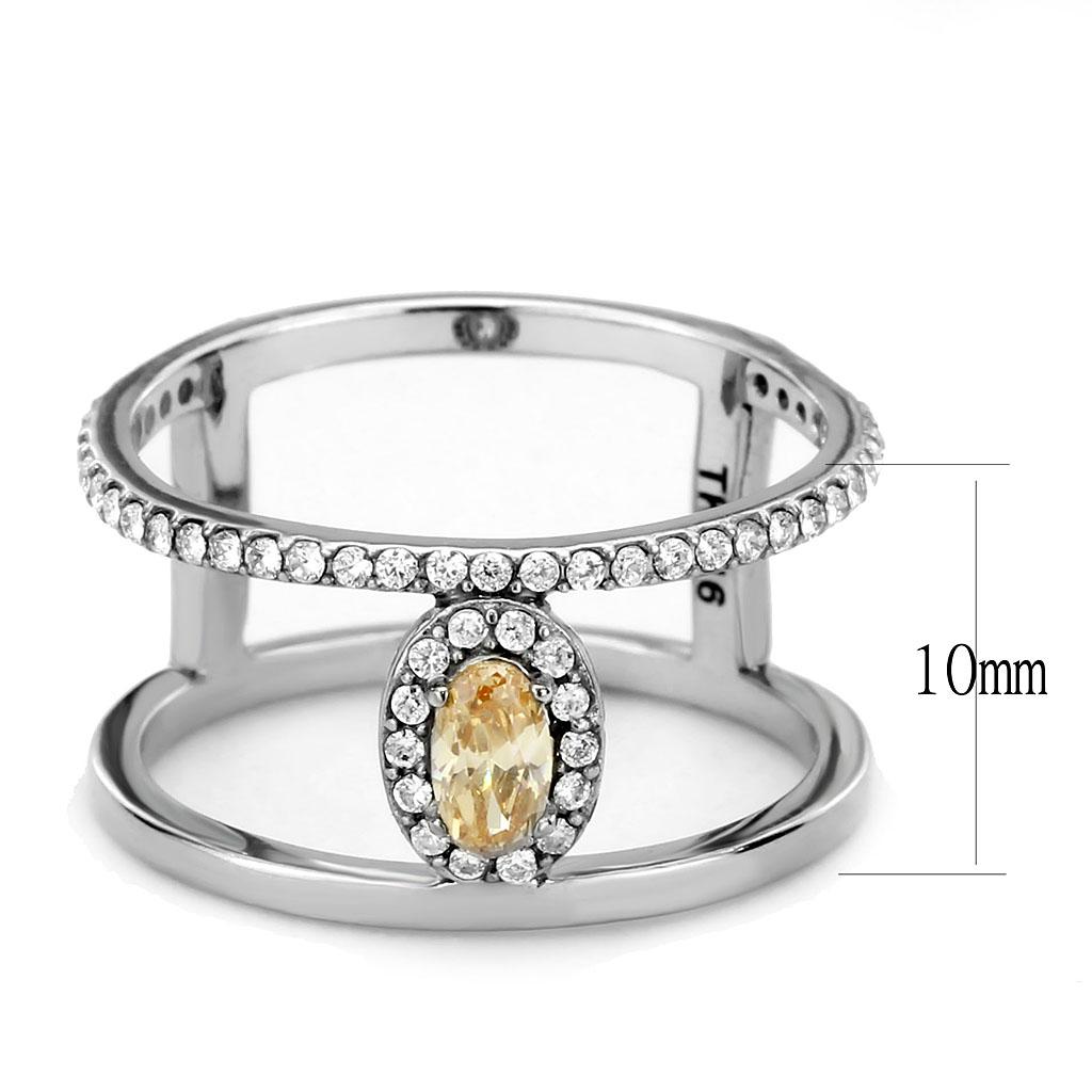 High polished stainless steel ring by Turquoise Tiger with AAA grade quality, showcasing a sleek, shiny jewelry design.