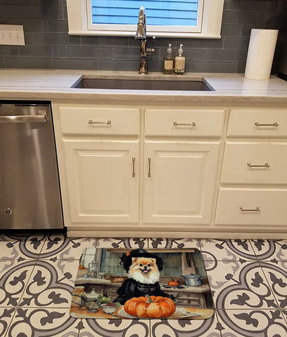 Pomeranian Fall Kitchen Pumpkins Memory Foam Kitchen Mat
