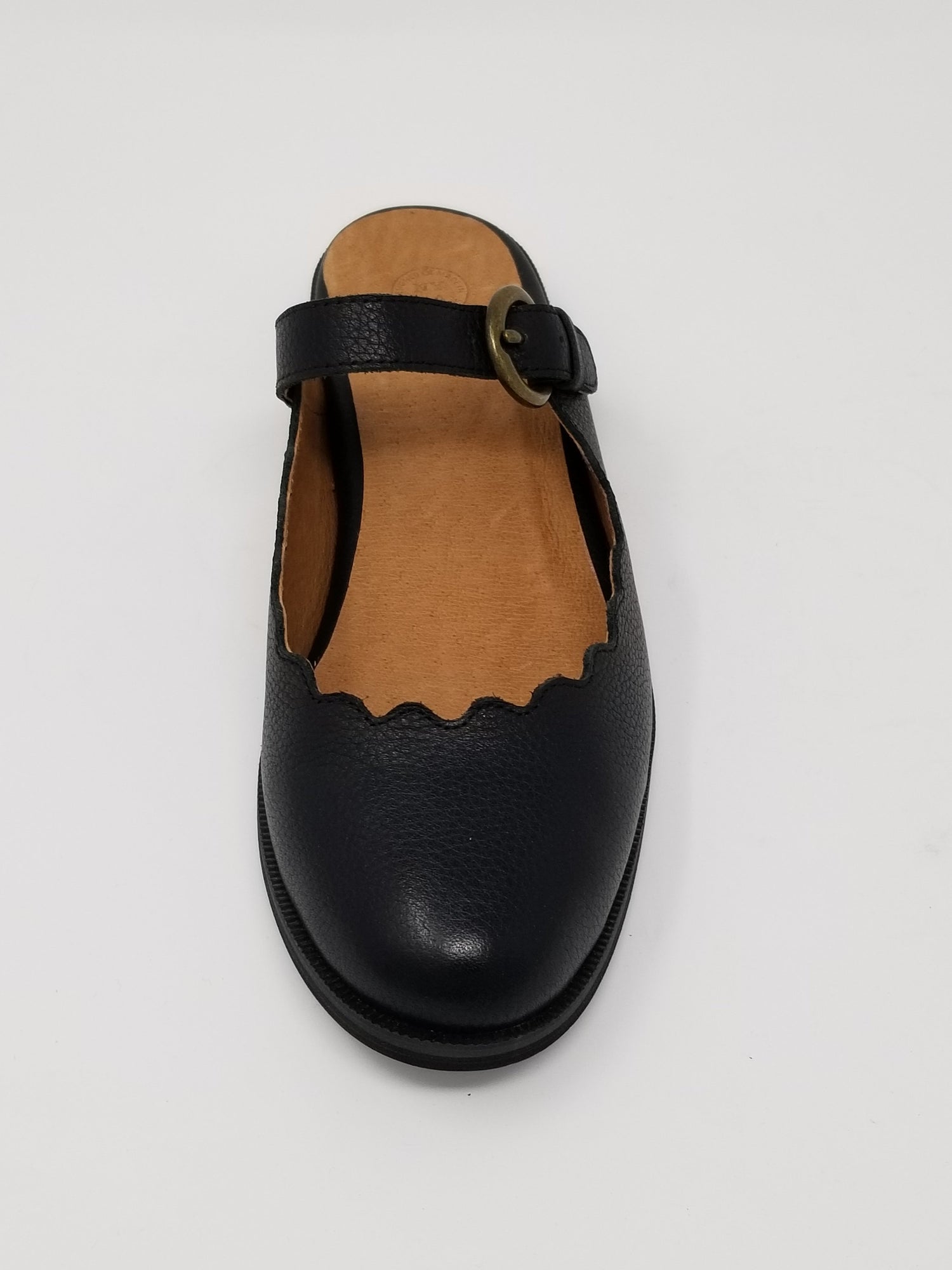 Azure Ophion Glendale black dance footwear shown from front view, featuring sleek design and comfortable fit.