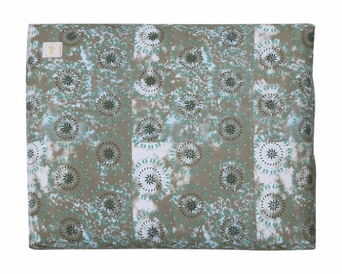 Azure Jason Zabuton yoga meditation cushion in neutral fabric, showing a round, padded cushion for comfortable seated meditation.