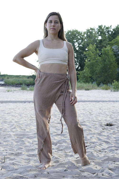 Salmon Arrowwood Vervain Pants for women, stylish and comfortable casual trousers with a relaxed fit, shown in a natural pose.