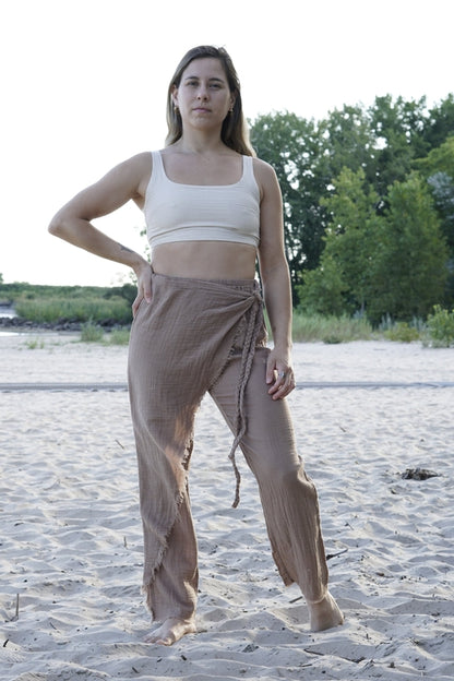 Salmon Arrowwood Vervain Pants for women, stylish and comfortable casual trousers with a relaxed fit, shown in a natural pose.