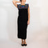 Black Maxi Isidra dress by Violet Athena featuring hand-embroidered colorful floral designs for women&