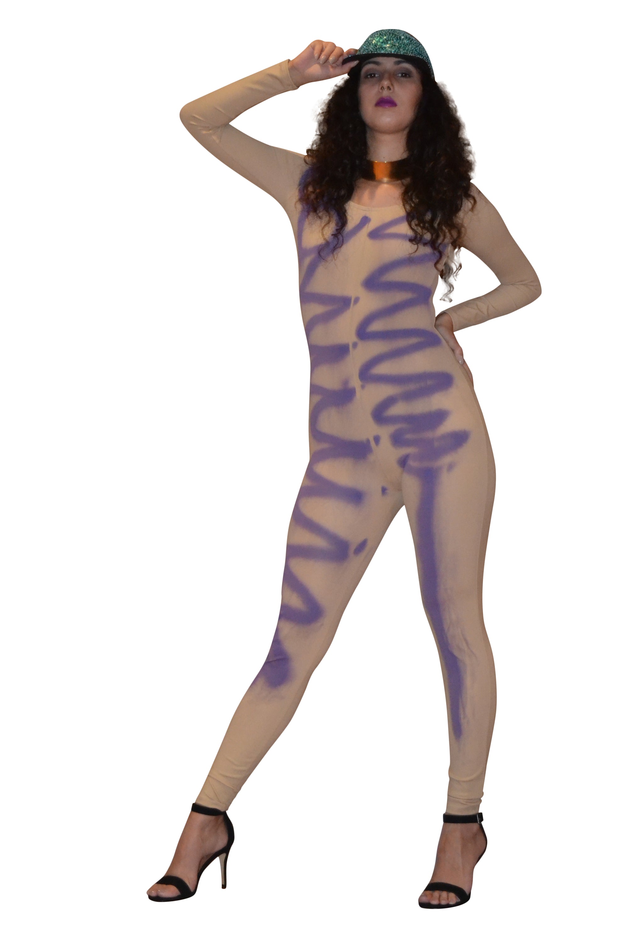 Nude and purple women&