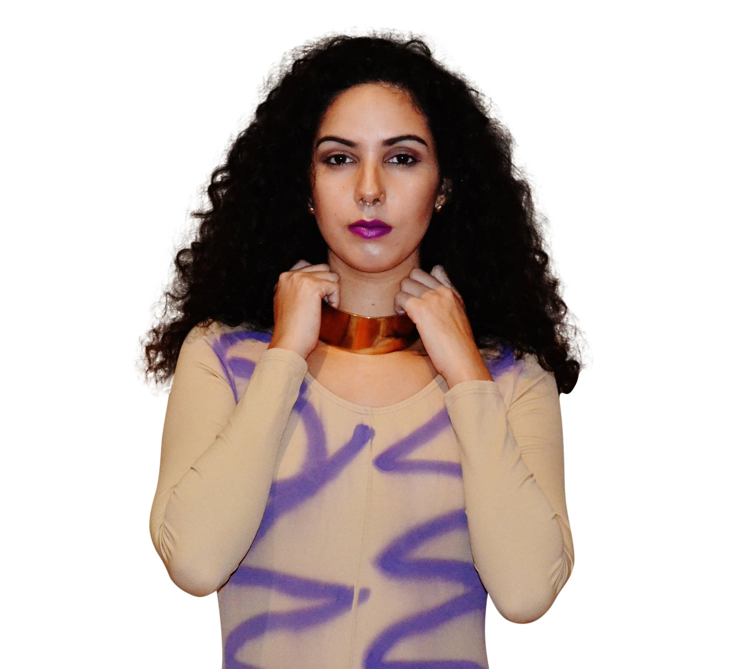 Nude and purple women&