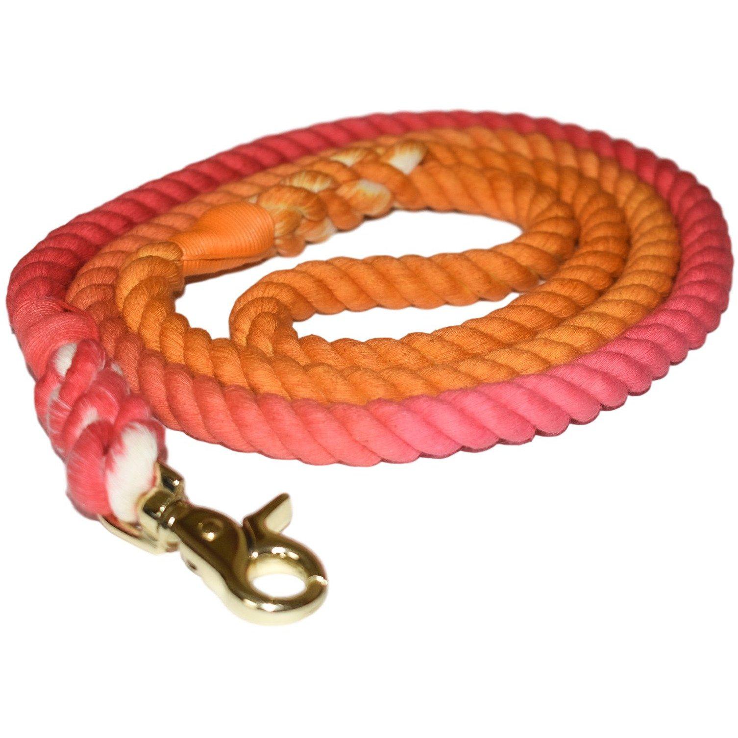 Scarlet Gaia Sunkissed dog leash in vibrant yellow with a sturdy handle and metal clasp, designed for pets and outdoor walks.