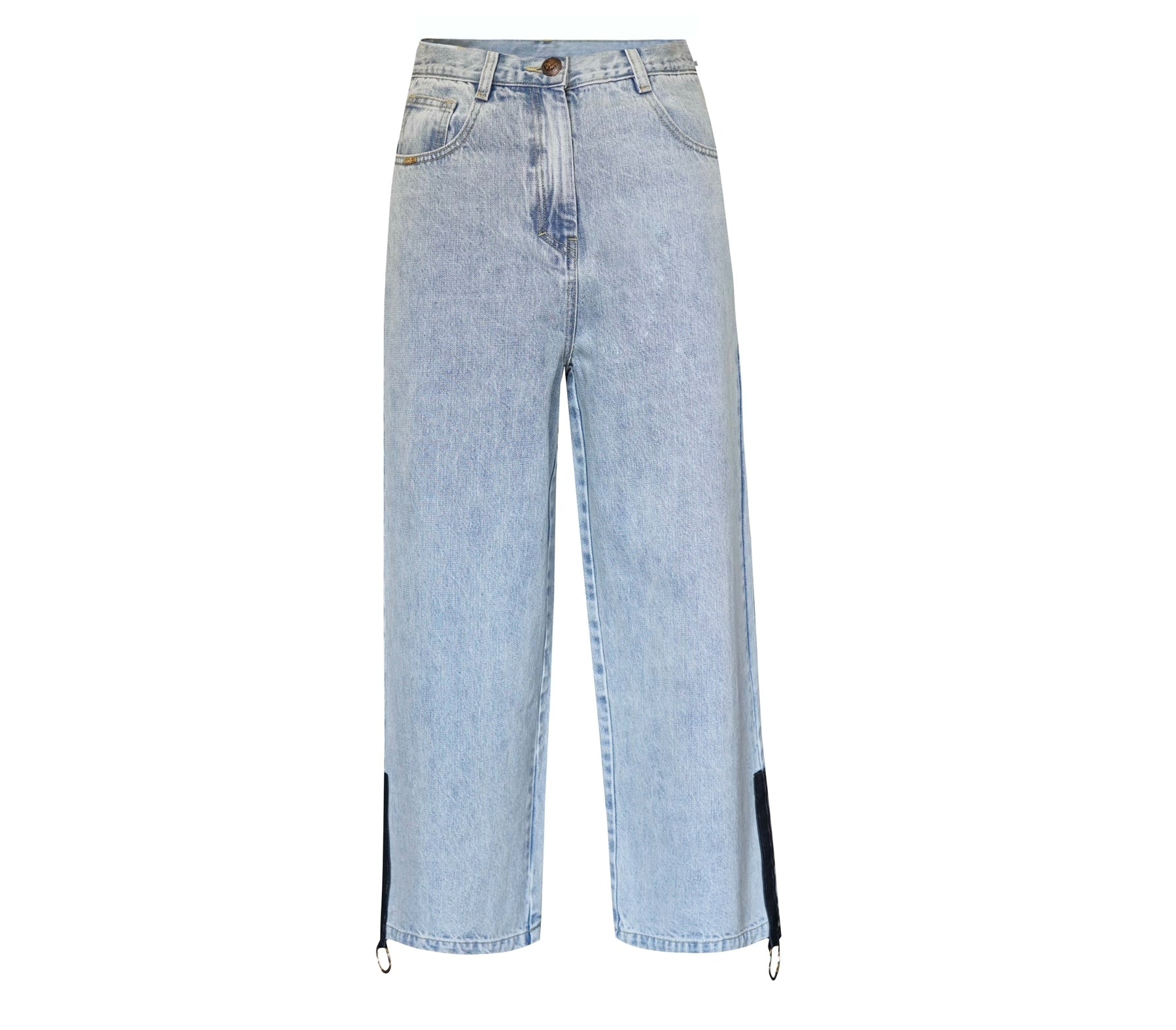 Women’s Demi Straight Cut Jeans by Mauve Daisy, featuring classic straight-leg denim with a sleek fit and visible stitching.