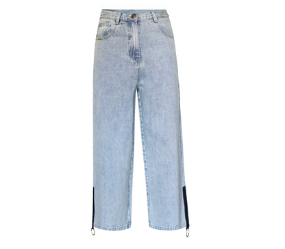 Women’s Demi Straight Cut Jeans by Mauve Daisy, featuring classic straight-leg denim with a sleek fit and visible stitching.
