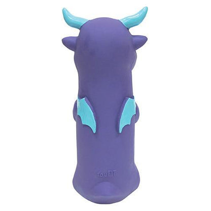 Purple Fuchsia Oscar Dragon Cruncher pet toy, 8-8.5 inches, with textured scales and a dragon design for dogs.