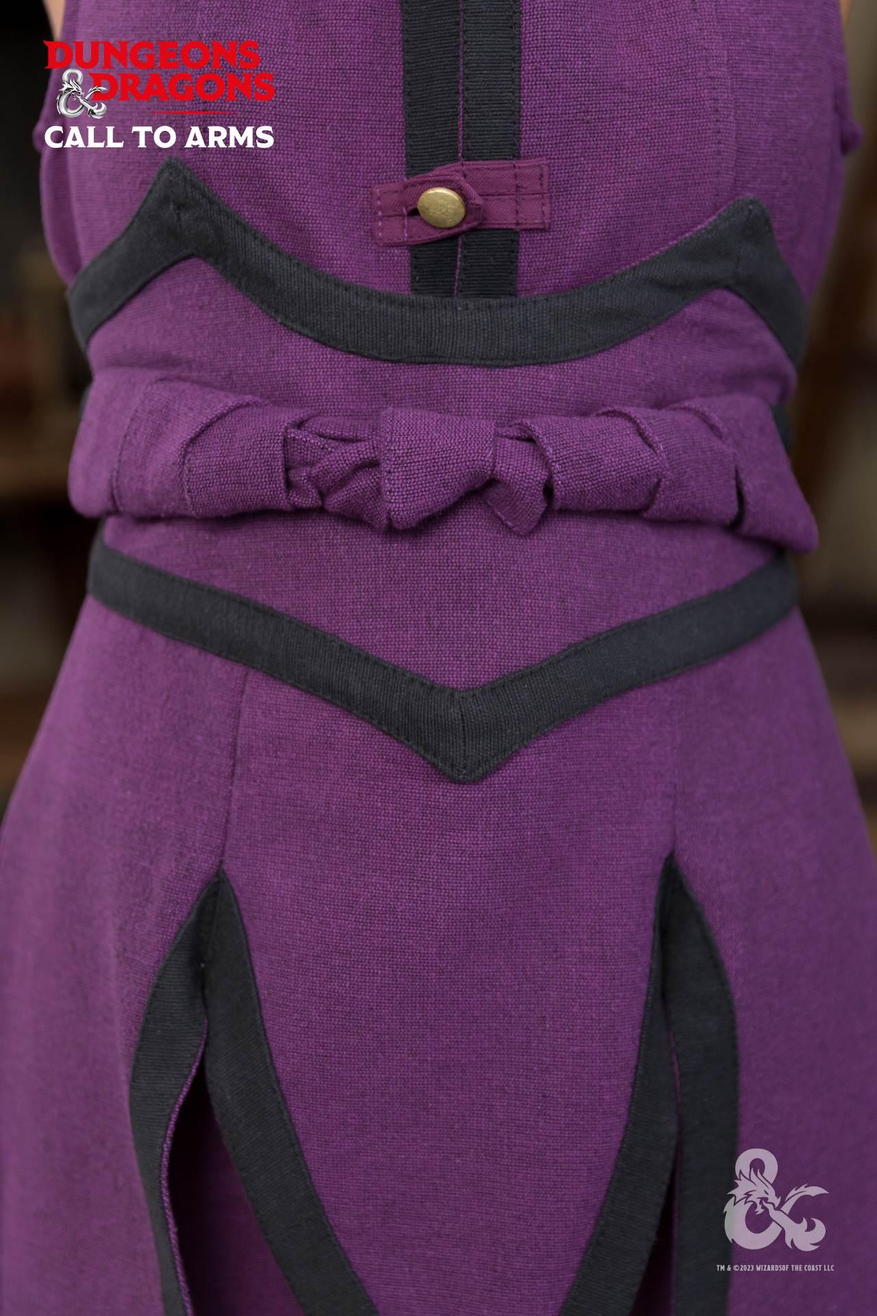 Purple and black Dungeons &amp; Dragons Sorcerer Battle Skirt by Azure Briseis, featuring detailed front design for festivals and parties.