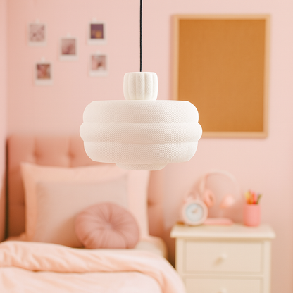 Azure Pontus Dynasty Glow Pendant Lamp hanging with a modern design, featuring a sleek, glowing light fixture for stylish interior lighting.