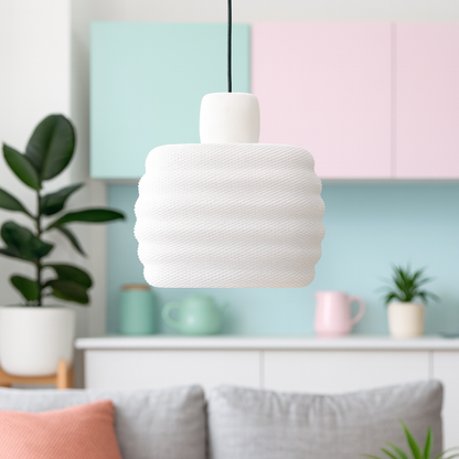 Azure Pontus Dynasty Ripple Pendant Lamp showcasing a stylish, textured lighting fixture with a ripple design for modern decor.