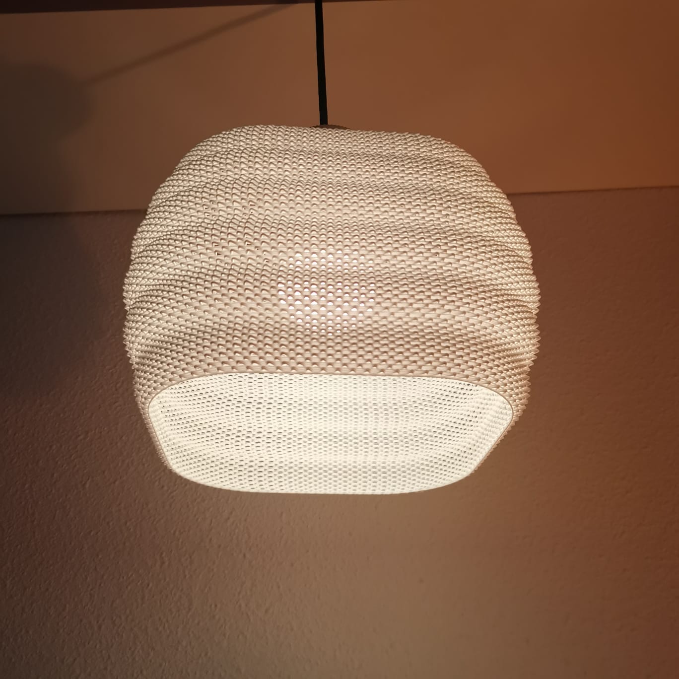 Azure Pontus Dynasty Ripple Pendant Lamp hanging with a textured ripple design, modern lighting fixture for stylish interiors.