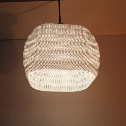 Azure Pontus Dynasty Ripple Pendant Lamp hanging with a textured ripple design, modern lighting fixture for stylish interiors.