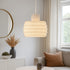 Azure Pontus Dynasty Ripple Pendant Lamp hanging with a sleek, modern design and intricate ripple pattern for stylish lighting.