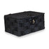 Twisted black paper storage basket from White Chronos, ideal for home decor, featuring a unique rope design.