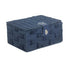 Twisted blue paper storage basket by White Chronos, home decor accessory with a woven, textured design for organization.