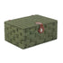 Small twisted green paper storage basket by White Chronos, woven with paper rope for home decor and organization.