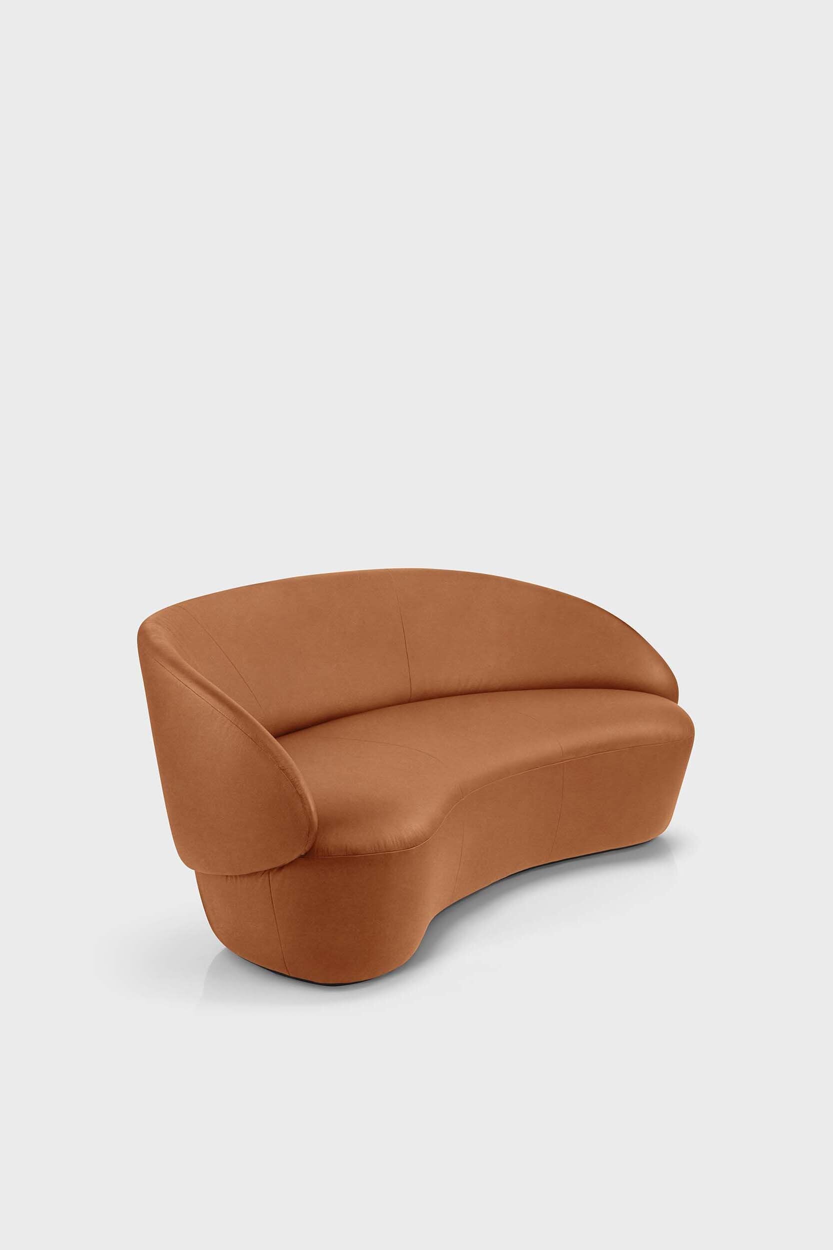 Aquamarine Poppy Naïve Sofa in modern furniture style with plush upholstery and sleek design, shown in a stylish living room setting.